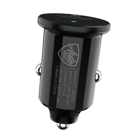 Auto Drive Black Quick Charge 3.0 USB Car Charger - Picture 9 of 10